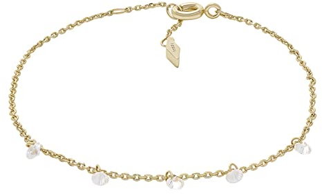 FOSSIL Damen Messing mit Karabinerverschluss schlankes Kettenarmband, Dunkelgold