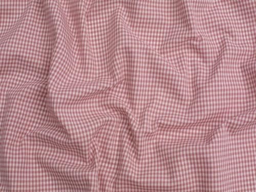 Kleiderstoff, kariert, 0,3 cm, 100 % Baumwolle, Gingham-Muster, Rosa, Meterware