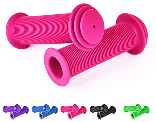URAQT Fahrradgriffe Kinder,22 mm Lenkergriffe Fahrrad Kinder mit Höchster Sicherheit Prallschutz Kinderfahrradgriffe Gummi Grips für Roller Dreirad Kinder Laufrad Kinderfahrrad (Rosa)