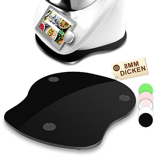 für Thermomix TM6 TM5 Gleitbrett Acryl - Schnelles Bewegen Rollbrett für Thermomix Vorwerk Küchenmaschine TM 6 Zubehör Unterlage Brett (Glänzend Schwarz)