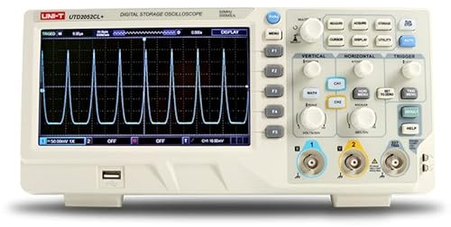 Oscilloscope numérique UTD2000CL+ série 2 canaux, 50 MHz à 100 MHz BANDWIDTH, 500 MSa/s, 5000 wfms/s UNI-T (UTD2052CL+ 50 MHz)