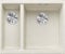 BLANCO SUBLINE 340/160-U Fregadero de granito de granito de color blanco suave, tipo de montaje: bajo encimera, lavabo principal a la derecha, para armarios bajos de 60 cm de ancho, un recorte y solo