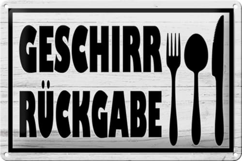 FEMER Blechschild Hinweis 30x20cm Geschirr Rückgabe