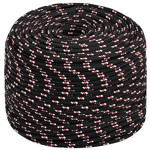 Bussandri Exclusive - Bootsseil Schwarz 6 mm 25 m Polypropylen