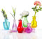 Lot de 6 petits vases à fleurs colorés en verre - Mini bourgeons en verre coloré - Pour décoration rustique de maison, mariage, centres de table, salle à manger