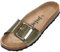 Palado Pantoletten Damen Malta EGS Lack – bequeme Sandalen Made in Spain - Hausschuhe mit dämpfendem Kork-Fußbett - modische Sommerschuhe Khaki UK4,5 - EU37
