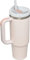 YOUEXPERT 30 oz Tumbler mit Griff und Draw, isolierte Tumbler mit Deckel und Draw, 30 oz Cup Edelstahl Wasser Boden Sport Travel Cup mit Rosenquarz