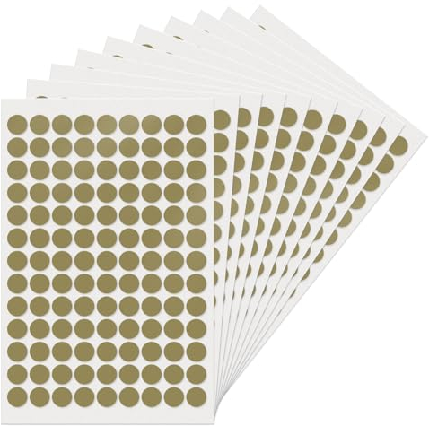 YIKIADA 1170 Stück Gold Runde 13 mm Punktaufkleber Selbstklebende Markierungspunkte Wasserdicht Klebepunkte Aufkleber Kleine Farbkodierung Etiketten