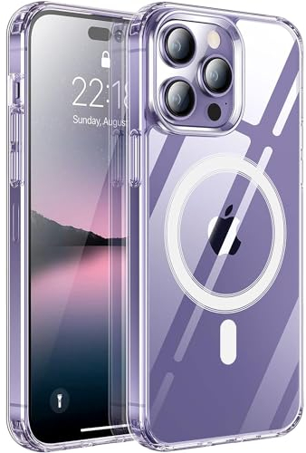 Oprimio Magnetische Hülle für iPhone 12 Pro Max - Transparente Handyhülle, Starker Magnet, Kratzfeste PC-Rückseite - Kompatibel mit MagSafe Zubehör