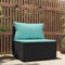 UTSRABFA Schlafsessel Küchenbank Wohnzimmer Couch Garten-Mittelsofa mit Kissen Schwarz Poly Rattan Geeignet für Café, Wohnzimmer, Gästezimmer, Büro