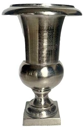 Jarrón Medici Aluminio plateado 22x22x32cm