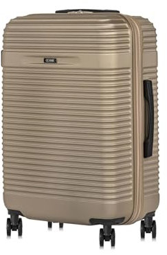 OCHNIK Mittlerer Koffer | Hartschalenkoffer | Material: ABS | Farbe: Beige | Größe: M | Abmessungen: 66 × 45 × 26 cm | Fassungsvermögen: 65 Liter | 4 Räder