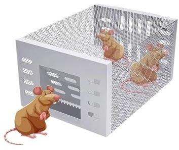 rat traps,Mouse catcher Large Space Mousetrap Cage Safety Household Continuous Mousetrap Rat Bait Mousetrap Box Mousetrap Metal