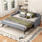 WIZBED Stilvoll Polsterbett Schlafsofa mit mit ausziehbares Bett, USB & Lattenrosten, Ausziehbett 90/180x200 Bettsofa Gästebett Tagesbett, Linen, ohne Matratze