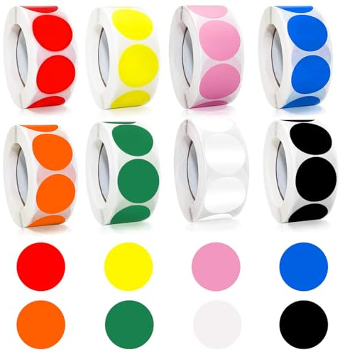 NICKLIN 4000Pcs Multicolore Codage Étiquettes Pastille Couleur Autocollante