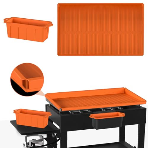 Silicone Grill Mat Set (Large Griddle Mat 28''+ Grease Cup)