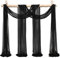 Showgeous 2 Packs Querbehang Schwarz 73cmx610cm Tüll Foto Hintergrund Hochzeit Vorhang Deko Weiss Chiffon-Stoff Hochzeitsbogen Gardinen für Laube Hochzeit Torbogen Zeremonie Fotografie Party