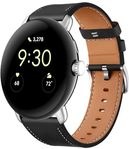 SUGARJAR Armband Kompatibel mit Google Pixel Watch 3 41mm/45mm,Pixel Watch 2/1,Leather Ersatzarmband für Google Pixel Watch 3 41mm/45mm(2024)/2(2023)/1(2022) für Damen Herren