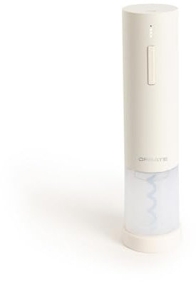 CREATE/WINE OPENER/Sacacorchos eléctrico con accesorios blanco roto/Autonomía para 50 botellas, 4 velocidades, indicador de batería, 4 accesorios, cargador USB-C, 15W