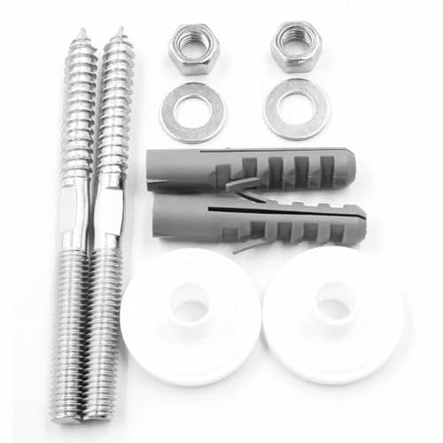 Kit di fissaggio (8 pezzi) per lavabo sospeso vite/prigioniero Ø10x100mm a doppia filettatura - tassello E12 lavello sanitario calcestruzzo mattone viti per bagni, guardaroba, servizi igienici 9368811