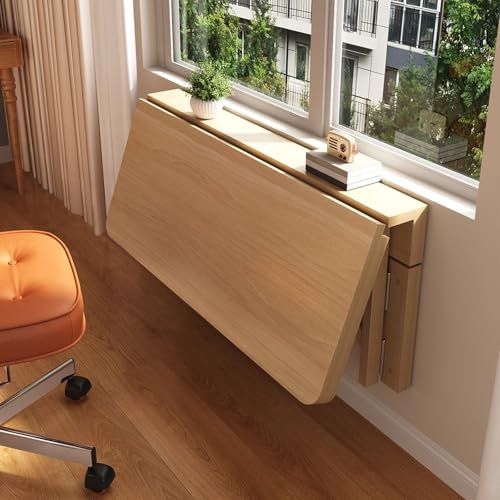 HPIRFYE Small space wall mounted folding table,foldable kitchen table,wall desk,Strong load-bearing capacity, multiple, space-saving, suitable for living room, kitchen, bedroom