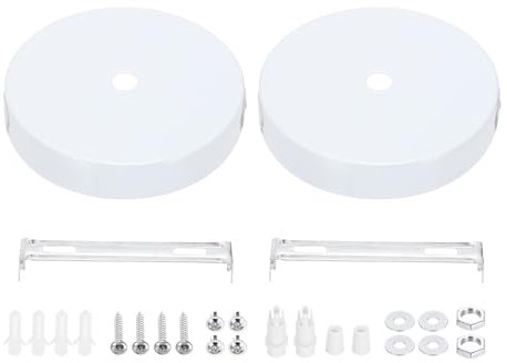 PATIKIL Ceiling Light Canopy Kit, Pendant Light Fixture Mounting Bracket Hanging Hardware with Fasteners for Chandelier, White