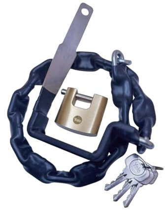 Antifurto Blocca Ruota con Catena e Lucchetto, Compatibile con Vespa Piaggio PX 125, 150, 200, PE, Arcobaleno, T5