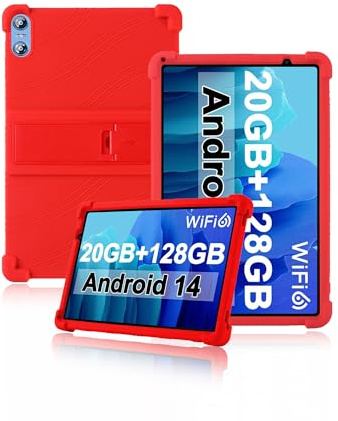 Custodia protettiva per tablet SKYEGG K13 10 pollici, yystao bambini morbido silicone custodia compatibile con SKYEGG K13, supporto regolabile (rosso)