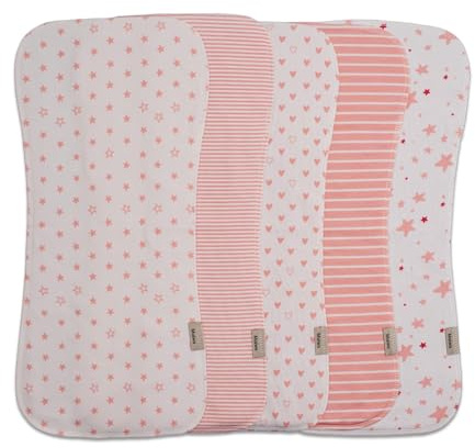 Maiwamita Confezione da 5 panni in cotone per ruttino, grandi, 47 x 22 cm, extra morbidi e assorbenti, per bambini (stampa multicolore3, confezione da 5)