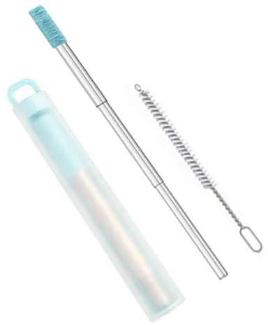 Qsvbeeqj Pajitas plegables portátiles personalizar cumpleaños de acero inoxidable útil leche paja