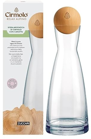 Zuccari Cirmolo Relax Alpino Aromakugel aus Cirmolo Holz mit Glaskanne