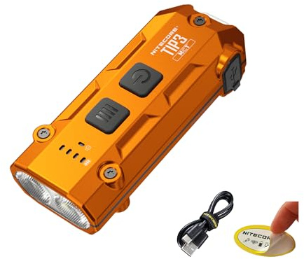 Nitecore TIP3 720-Lumen Rechargeable Keychain Flashlight, 3 Color Temperatures EDC Light, USB-C with Pocket Clip (Orange)