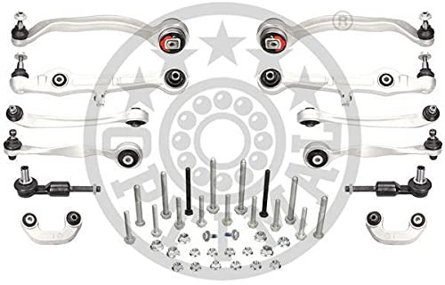 OPTIMAL G8-550 Querlenker Satz Lenkersatz Rechts Vorne Links mit Anbau-/Befestigungsmaterial mit Kugelgelenken mit Koppelstange 156mm M14 x 1,50 RHT Mmm Aluminium