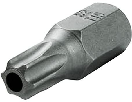 SW-Stahl 04480K45 Schraubendrehbit T 45 mit Loch - 3/8 Zoll T-Profil | Kurzer Bit aus Chrom-Vanadium-Stahl mit Stirnlochbohrung - T45 Torx-Profil - 30 mm Länge für Profis & Industrie