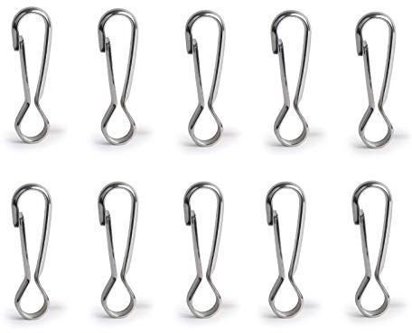 wellenshop 10 Stück Simplex Karabinerhaken 50 mm Edelstahl Schnapphaken Leinen Haken V2A