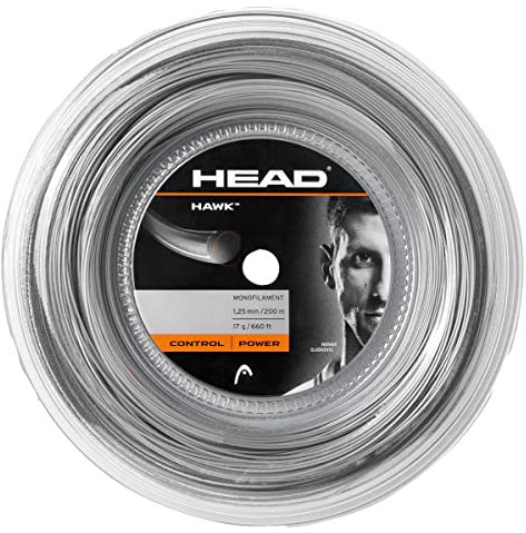 HEAD Hawk Rolle 200 Tennis-Saite, grau, 1.20 Mm / 18 g