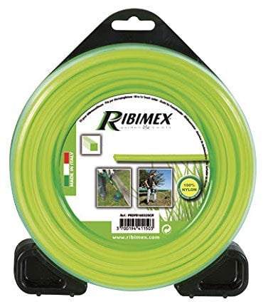 Ribimex Filo Quadrato per Decespugliatore in Nylon Alta Densità, 70 m, Blister da 450 g, Ø 2,4 mm, Resistente per Uso Intensivo - PRDFB070X24CR