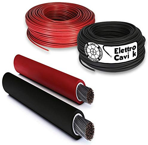 ELETTROCAVI K - CAVO ELETTRICO H1Z2Z2-K 1x4 mm² ROSSO PER PANNELLI SOLARI IMPIANTI FOTOVOLTAICI 1-1,5 kV PROFESSIONALE MADE IN ITALY 50 METRI