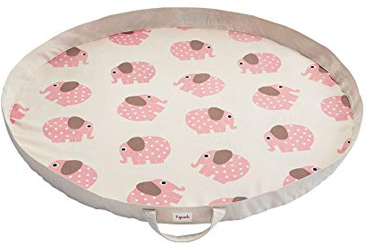 3 Sprouts Spielzeug Sack - Spiel und Go Aufräumsack | Spieldecke Spielteppich Spielzeugsack Aufbewahrung | Spielsack für Kinderzimmer - Ideal für Schnelles Aufräumen und Spielen - Elefant