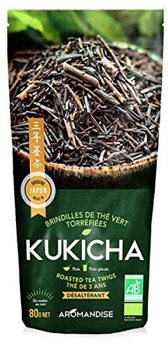 Ramas de té verde tostado Kukicha orgánico 80 g