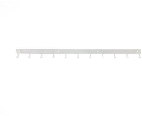 decorwelt Garderobenhaken Weiß 80 cm Breit XXL 11 Haken Hakenleiste Schlüsselbrett Innentür Modern Kleiderhaken Zum Schrauben Edelstahl Wandmontage Garderobenleiste