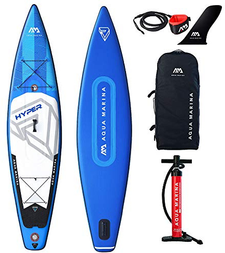 Aqua Marina Unisex-Adult BT-19HY02 Hyper - Touring iSUP, 3.81m/15cm, with Safety Leash Blue 381 x 81 x 15