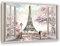 Feeby - Wandbilder Wohnzimmer 120x80 cm, Deko Paneel Bilder, Bilder für Schlafzimmer, Echter Gemalter Effekt, Moderne Wanddeko, Gemälde - Fensterblick, Eiffelturm - Rosa