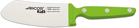 Arcos Kids - Cuchillo de Cocina para niños - Hoja de Acero Inoxidable NITRUM de 100 mm - Mango Polioximetileno (POM) Color Verde