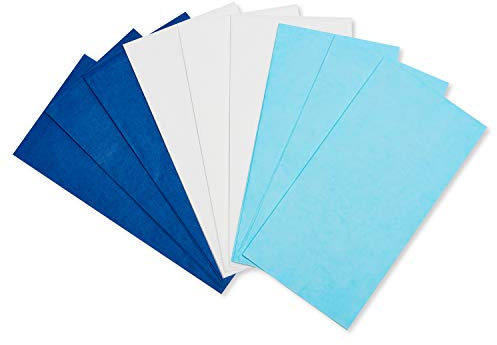 American Greetings Bulk Blue and White Tissue Paper (125 Sheets, 20 x 20) for Hanukkah, Christmas, Baby Shower, Birthday, All Occasions, Gift Bags, Boxes, Crafts, Paper Flowers, Pom Poms, and More
