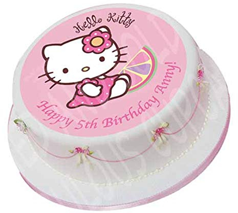 HDmirrorR Hello Kitty Cake Topper Icing Sugar 7.5 inches diamer