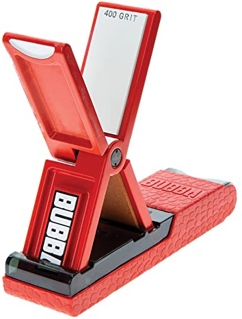 BUBBA Atlus Knife Sharpener with Non-Slip Grip Base and Sharpener Sheath for Manual Knife Sharpening for Any Blade
