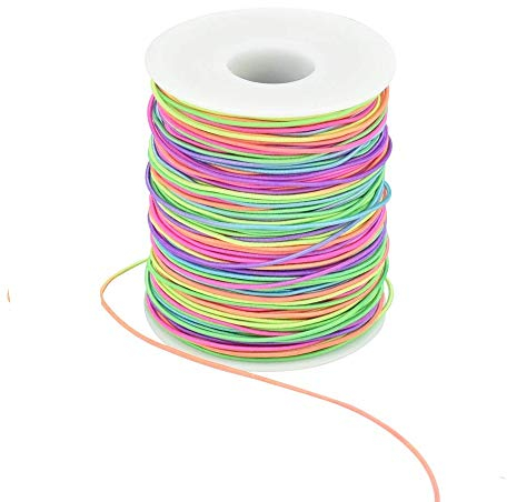 LYTIVAGEN 100m Elastische Faden 1mm Perlenschnur Gummiband Schmuckherstellung Schnur Gummikordel Regenbogen Farbe Stretch Schnur Bastelschnur Perlen Kordel für DIY Schmuck, Handwerk