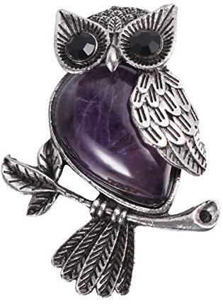 1 x Kreative Eulen-Brosche Kristall Brosche Mode Brustpin Mantel Pin Schal Schnalle Clip für Hochzeit Party (lila) Party Supplies
