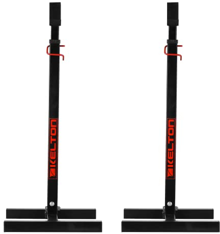 KELTON HS1 Langhantelablage bis zu 400 kg, Hantelablage, Ständer für Hanteln, Kniebeugenständer - Größenverstellbar in 8 Stufen, Heimtraining, Fitness